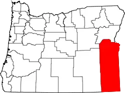 Karte von Malheur County innerhalb von Oregon