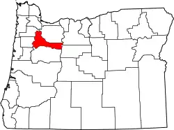 Karte von Marion County innerhalb von Oregon