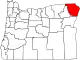 Karte von Wallowa County innerhalb von Oregon