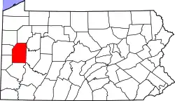 Karte von Butler County innerhalb von Pennsylvania