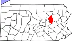 Karte von Columbia County innerhalb von Pennsylvania