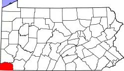 Karte von Greene County innerhalb von Pennsylvania