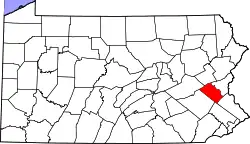 Karte von Lehigh County innerhalb von Pennsylvania