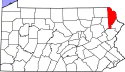 Karte von Wayne County innerhalb von Pennsylvania