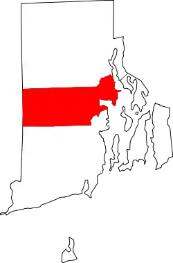 Karte von Kent County innerhalb von Rhode Island