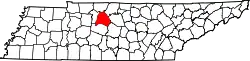 Karte von Davidson County innerhalb von Tennessee