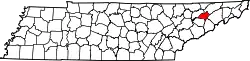 Karte von Hamblen County innerhalb von Tennessee