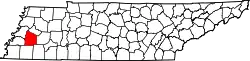 Karte von Haywood County innerhalb von Tennessee