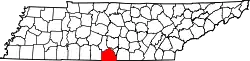 Karte von Lincoln County innerhalb von Tennessee