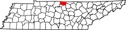 Karte von Macon County innerhalb von Tennessee