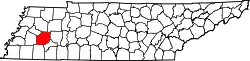 Karte von Madison County innerhalb von Tennessee