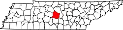 Karte von Rutherford County innerhalb von Tennessee