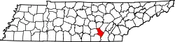 Karte von Sequatchie County innerhalb von Tennessee