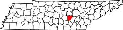 Karte von Van Buren County innerhalb von Tennessee