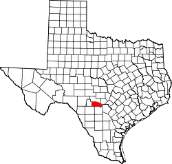 Karte von Bandera County innerhalb von Texas