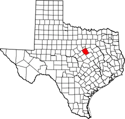 Karte von Bosque County innerhalb von Texas