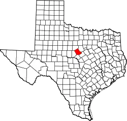 Karte von Comanche County innerhalb von Texas