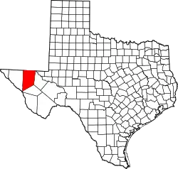 Karte von Culberson County innerhalb von Texas