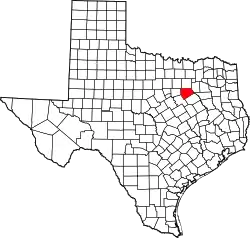Karte von Ellis County innerhalb von Texas