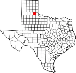 Karte von Hall County innerhalb von Texas