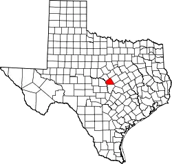 Karte von Lampasas County innerhalb von Texas