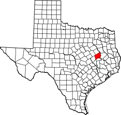 Karte von Leon County innerhalb von Texas