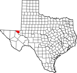 Karte von Loving County innerhalb von Texas
