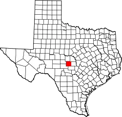 Karte von Mason County innerhalb von Texas