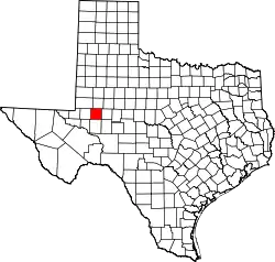 Karte von Midland County innerhalb von Texas