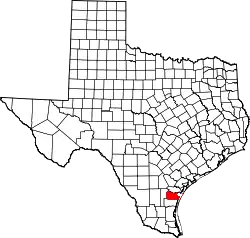 Karte von Nueces County innerhalb von Texas