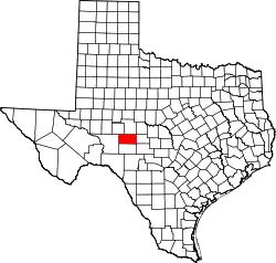 Karte von Schleicher County innerhalb von Texas