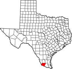 Karte von Starr County innerhalb von Texas