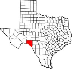 Karte von Val Verde County innerhalb von Texas