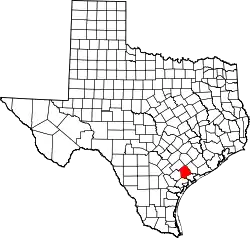 Karte von Victoria County innerhalb von Texas