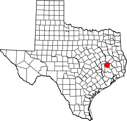Karte von Walker County innerhalb von Texas