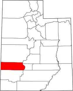 Karte von Beaver County innerhalb von Utah