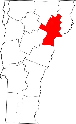 Karte von Caledonia County innerhalb von Vermont