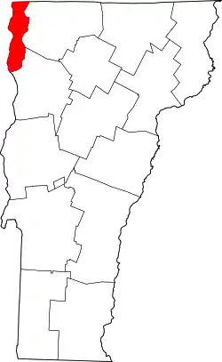 Karte von Grand Isle County innerhalb von Vermont