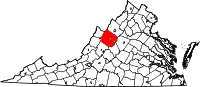 Karte von Augusta County innerhalb von Virginia