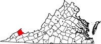 Karte von Buchanan County innerhalb von Virginia