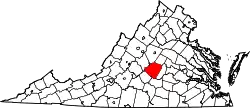 Karte von Buckingham County innerhalb von Virginia