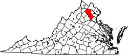 Karte von Fauquier County innerhalb von Virginia