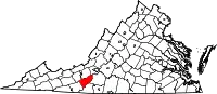 Karte von Floyd County innerhalb von Virginia