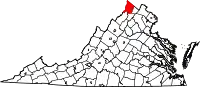 Karte von Frederick County innerhalb von Virginia