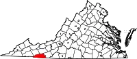 Karte von Grayson County innerhalb von Virginia