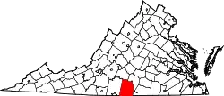 Karte von Halifax County innerhalb von Virginia