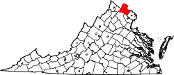 Karte von Loudoun County innerhalb von Virginia