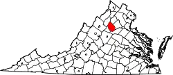 Karte von Madison County innerhalb von Virginia