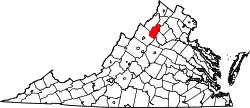 Karte von Page County innerhalb von Virginia