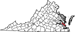 Karte von York County innerhalb von Virginia